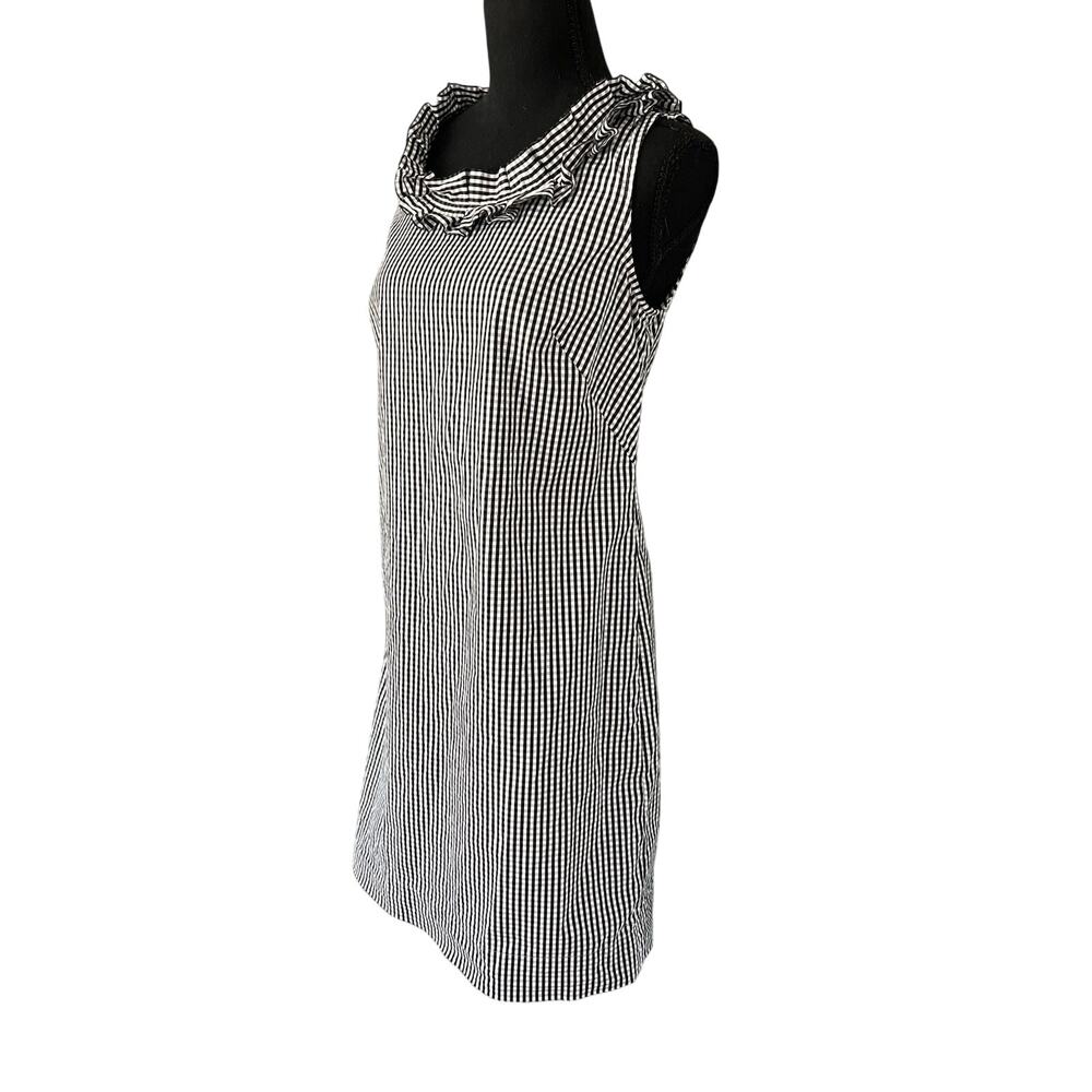 Talbots Women's Gingham Ruffle Neck Dress Womens Size 2 Preppy Classic Beachy